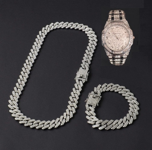 Pack montre + bracelet + collier acier N11