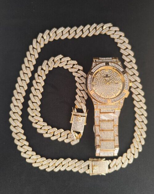 pack montre+bracelet+collier acier n14