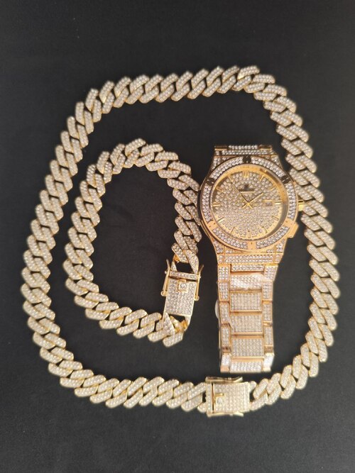 pack montre+bracelet+collier acier n14