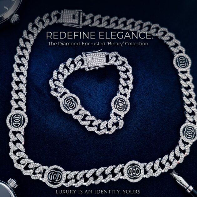 collier + bracelet acier monaco argent