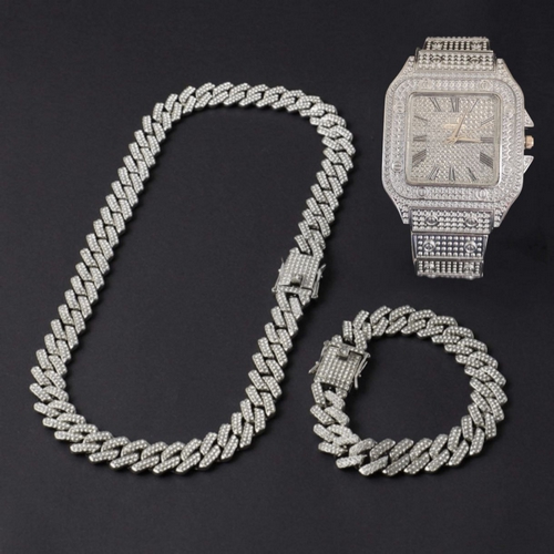 pack montre + bracelet + collier acier N06