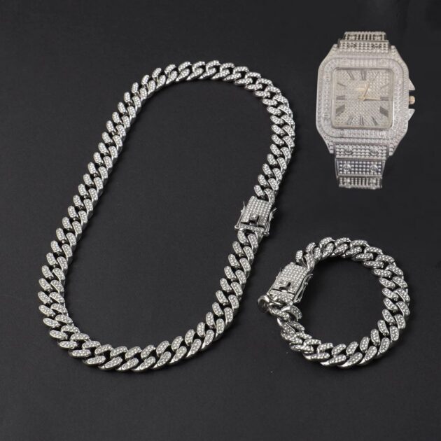 pack montre + bracelet + collier acier N06
